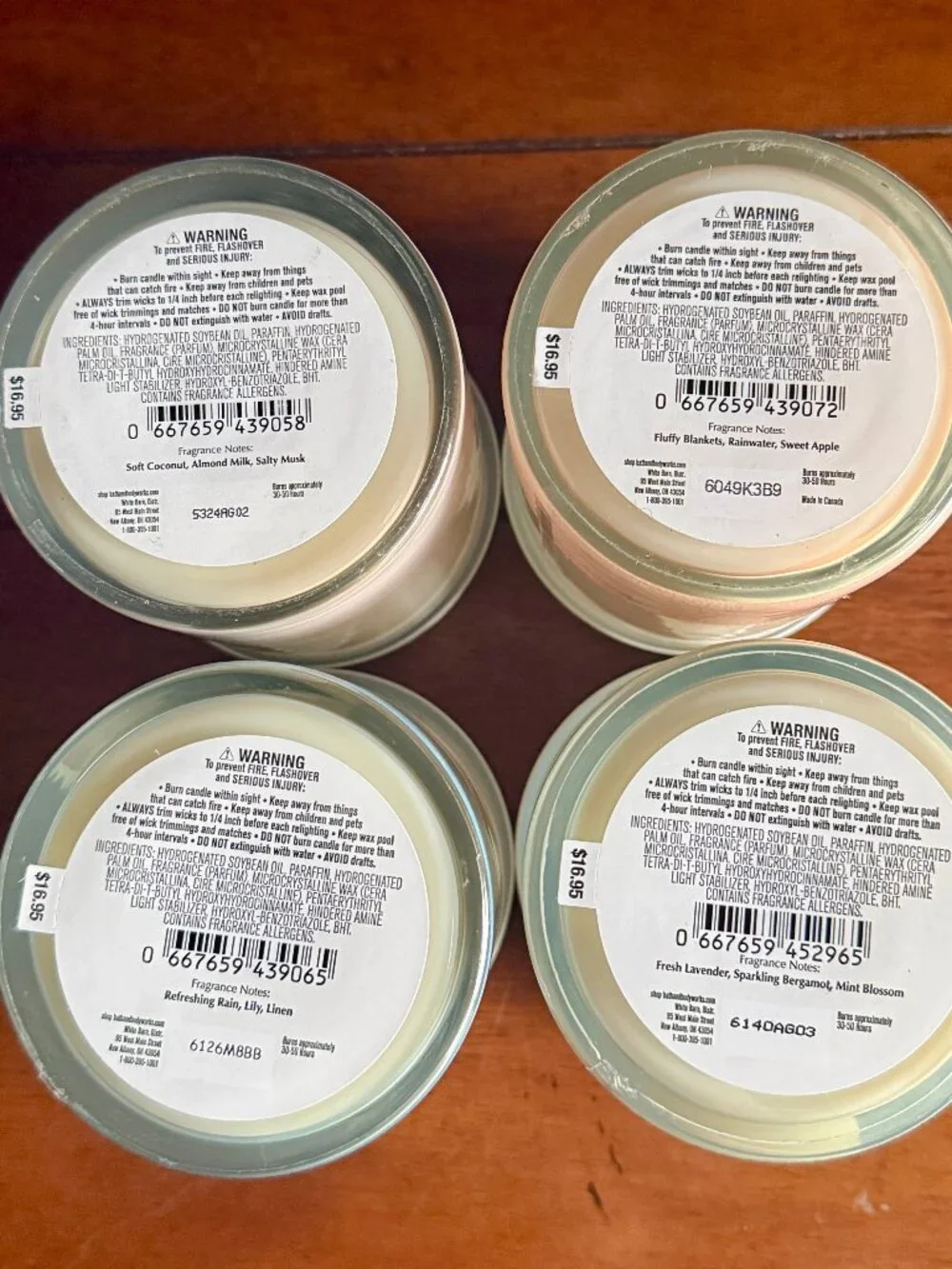 NEW 4-Pc Single Wick Candles Bath & Body Works